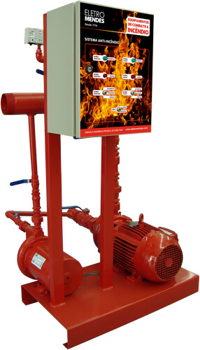 Conjunto motobomba KA-3 para rede anti-incêndio de hidrantes e sprinklers, com bomba principal e jockey, 5cv 380V trifásica